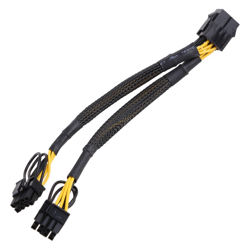 HIk GPU อะแดปเตอร์สายไฟ 8Pin to Dual 6 Pin Extension Connector Y-Splitter Copper