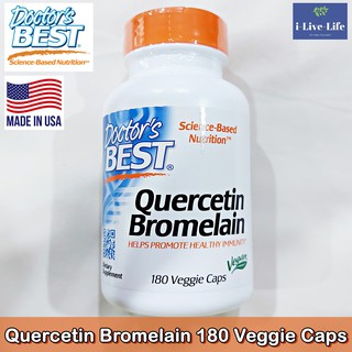 เควอซิทิน โบรมีเลน Quercetin Bromelain 180 Veggie Caps - Doctors Best