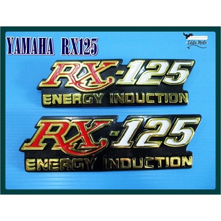 YAMAHA RX125 FUEL TANK EMBLEM (LH&amp;RH) "RED" &amp; "WHITE" / ข้อความ RX-125 ข้างถังน้ำมันซ้าย-ขวา สีแดงขาว สูง 5 cm. ยาว 15