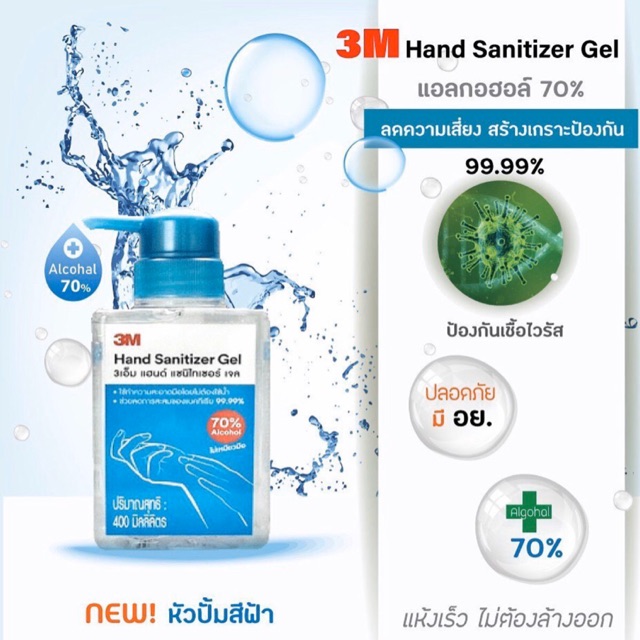 💦 3M. Hand Sanitizer Gel 💦 เจลล้างมือแอลกอฮอลล์ 3M 💦 #พร้อมส่ง