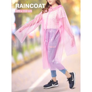 เสื้อกันฝน สีชมพู 125 x 112 cm. Rain coat Pink