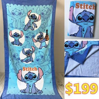 Disney Stitch ผ้าขนหนูอาบน้ํา ผ้าฝ้ายแท้ แบบนิ่ม ลายการ์ตูน Stitch ดูดซับน้ําได้ดี สําหรับผู้ใหญ่ และเด็ก