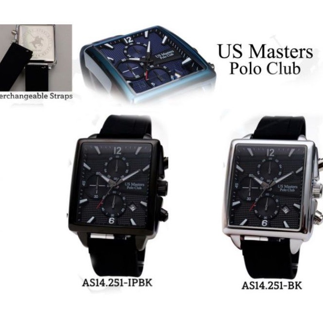 US Master Polo Club นาฬิกาผู้ชาย  สายเรซิ่น  รุ่น *AS14.251-IPBK  กรอบดำ
*AS14.251-BK      กรอบเงิน