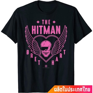 [2022]ผ้าฝ้ายคอกลมมวยปล้ำอาชีพ มวย มวยปล้ำลีก อเมริกา WWE The Hitman Bret Hart 1 Color Skull T-Shirt คอกลม แฟชั่น  ผ้าฝ้