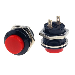 สวิตช์กดติดปล่อยดับสีแดง R13-507 push button switch 16mm. round reset switch 3A 250VAC (จำนวน 1 ตัว)