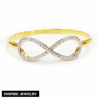 Inspire Jewelry ,กำไลอินฟีนิตี้ Infinity  24K Gold ฝังเพชรสวิส ความยิ่งใหญ่มหาศาล ร่ำรวย ไม่มีที่สิ้นสุด