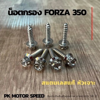 น็อตครอบกรอง FORZA 350 สแตนเลสแท้ หัวเจาะ ชุด 7 ตัว