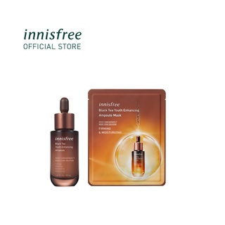 innisfree Black Tea ampoule 50ml & Black Tea Mask Set 28ml อินนิสฟรี แบล็คทีเซรั่ม และมาส์ก เซ็ท (เฉพาะวันที่10.10)