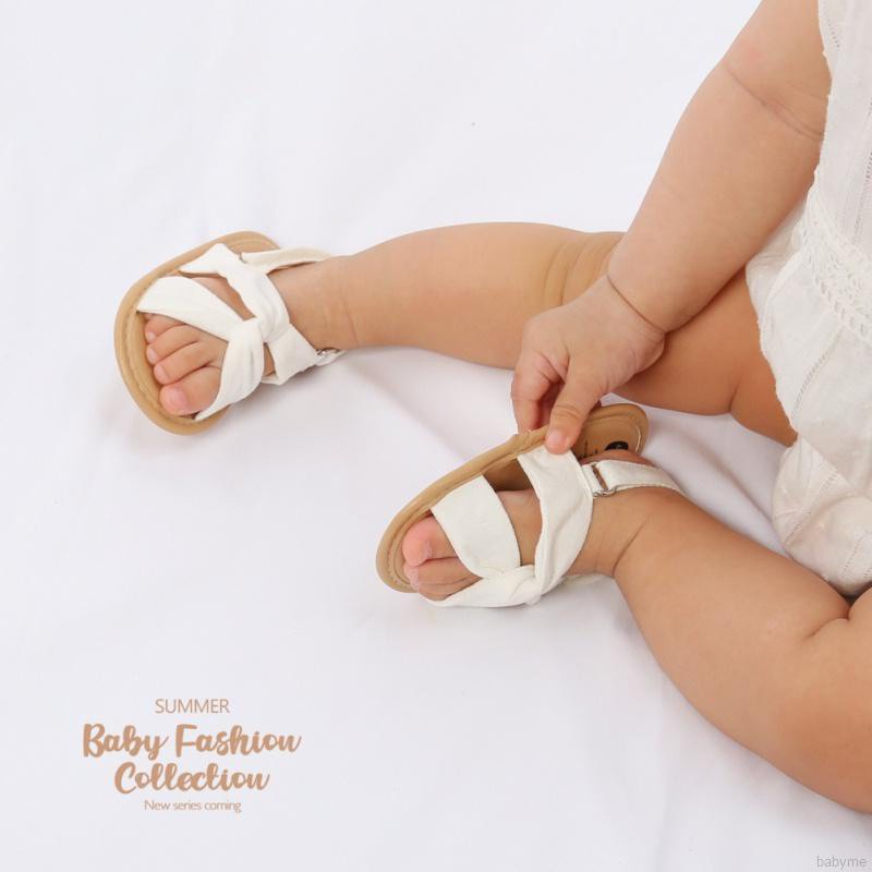 รองเท้าแตะ ประดับโบ แบบนุ่ม ป้องกันการลื่น แฟชั่นสำหรับเด็กทารก