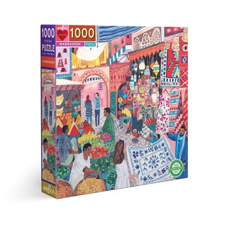 eeBoo Marrakesh 1,000 Pc Sq Puzzle - จิ๊กซอว์รูปตลาดมาราเกชแบบ 1,000 ชิ้น