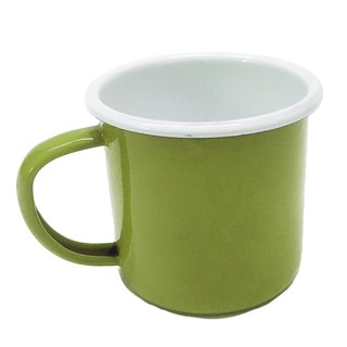 Kitchen  Bakery Equipment ถ้วยน้ำเคลือบอีนาเมล (สีเขียวอ่อน)