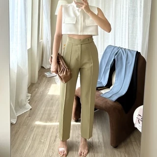 Luca Trousers(ลด30%เก็บคูปองหน้าแอป)กางเกงขากระบอกเล็ก เก็บหุ่นตั้งแต่ XS-3XL งานตัด THESUNCO