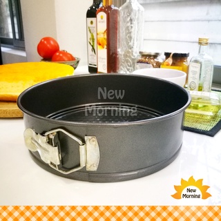 ์New Morning พิมพ์เค้กถอดก้นได้ 18 cm เคลือบ Non Stick Round Springform Cake Pan with Removable Bottom - Black