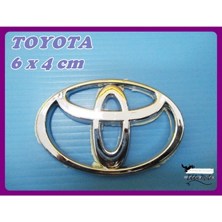 TOYOTA LOGO "CHROME" EMBLEM (size 6x4 cm) STICKER  // โลโก้ สัญลักษณ์ ตรา โตโยต้า ชุบโครเมี่ยม พร้อมกาวติด