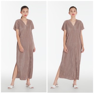 14 สีใหม่ JP V Maxi dress เดรสยาวผ้าพลีทญี่ปุ่น ผ้าทิ้งตัว ไม่รัดรูป พรางหุ่น