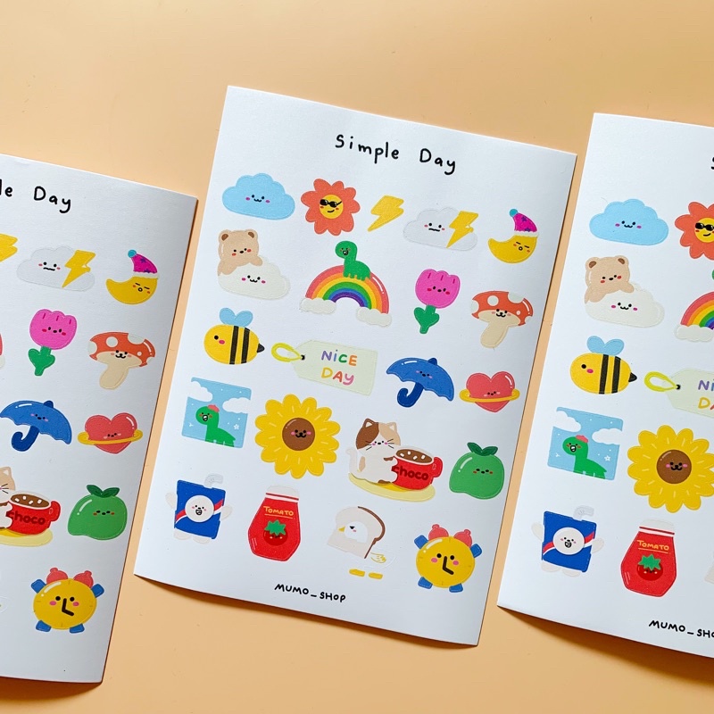 STICKER ⌗ Simple Day สติกเกอร์ A6 ไดคัท