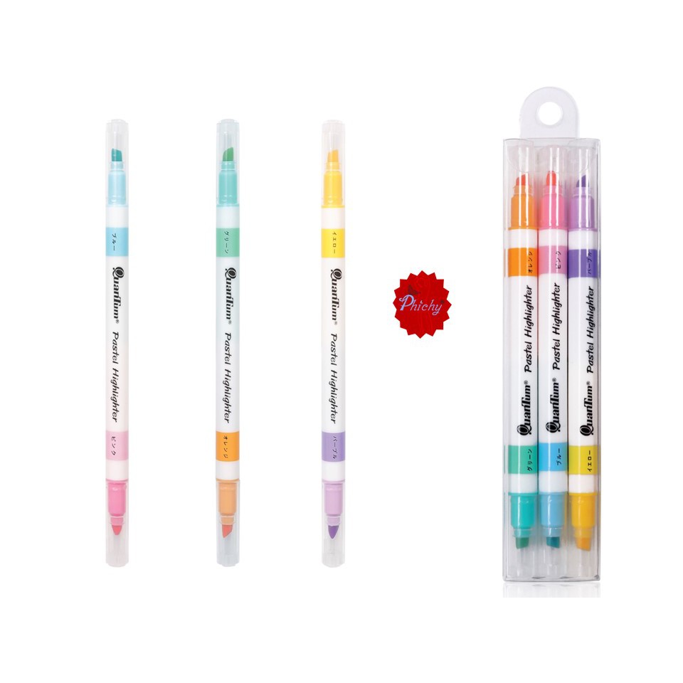 ปากกาเน้นข้อความ ควอนตั้ม Quantum Highlighter รุ่น QH790 แพค 3 ด้าม