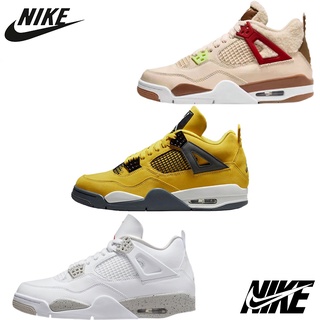 Nike Air Jordan 4 AJ4 Khaki Cashmere GS รองเท้าผ้าใบลําลอง สําหรับผู้ชาย ผู้หญิง เหมาะกับการเล่นบาสเก็ตบอล