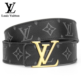 【พรีเมี่ยม คุณภาพ 100% LV 】เข็มขัดหนังวัวแท้ หัวเข็มขัดโลหะ แบรนด์หรู สไตล์นักธุรกิจ สําหรับผู้ชายและผู้หญิง