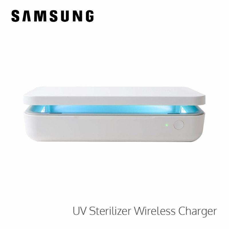Samsung UV เครื่องนึ่งขวดนม พร้อมที่ชาร์จไร้สาย GP-TOU020SABWW alat mensteril หูฟังโทรศัพท์ แก้วตา &amp; barang kecil