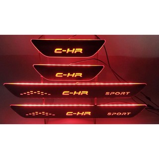 SALE! TOYOTA CHR สคัพเพลท Logo C-HR มีไฟ ( Scup Plate C-HR LED ) ไฟสีแดง