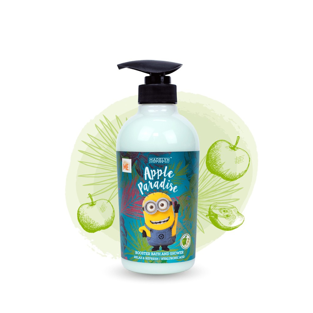 [ ลด60.-ใส่โค้ด  35SG2M3 ]  MADELYN MINIONS SHOWER CREAM เมดเดอร์ลีน มินเนี่่ยน ครีมอาบน้ำ กลิ่นแอปเ