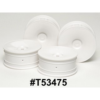 TAMIYA 53475 MEDIUM-NARROW WHITE DISH WHEELS (24mm, OFFSET 0)