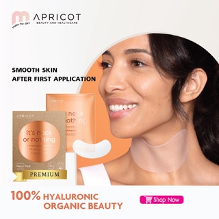 แผ่นมาส์กไฮยา(Hya) ซิลิโคนลดริ้วรอยบริเวณลำคอ แบรนด์ Apricot นำเข้าจากเยอรมัน NECK PAD WITH HYALURON