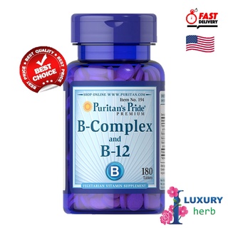 B-Complex And Vitamin B-12 Puritans Pride 180 Tablets exp.05/2025