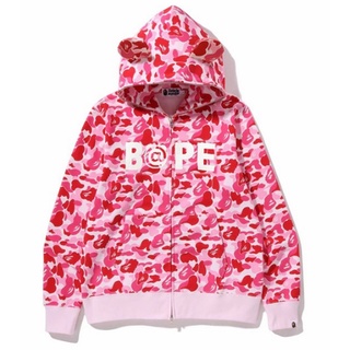 BAPE เสื้อแจ็คเก็ตคลุมด้วยผ้าแบบลำลองสำหรับบุรุษและสตรีแบบให…