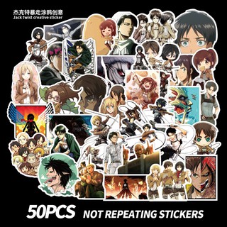 สติ๊กเกอร์ผ่าพิภพไททัน สติ๊กเกอร์ Sticker Attack on Titan (A) เอเลน รีไวล์ Levi สติ๊กเกอร์ตกแต่ง ของเล่น ของขวัญ 🇨🇳