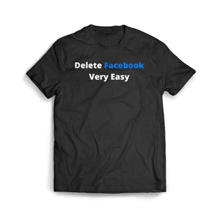 เสื้อผ้าผชเสื้อยืด พิมพ์ลาย Delete Fb ง่ายมากS-5XL