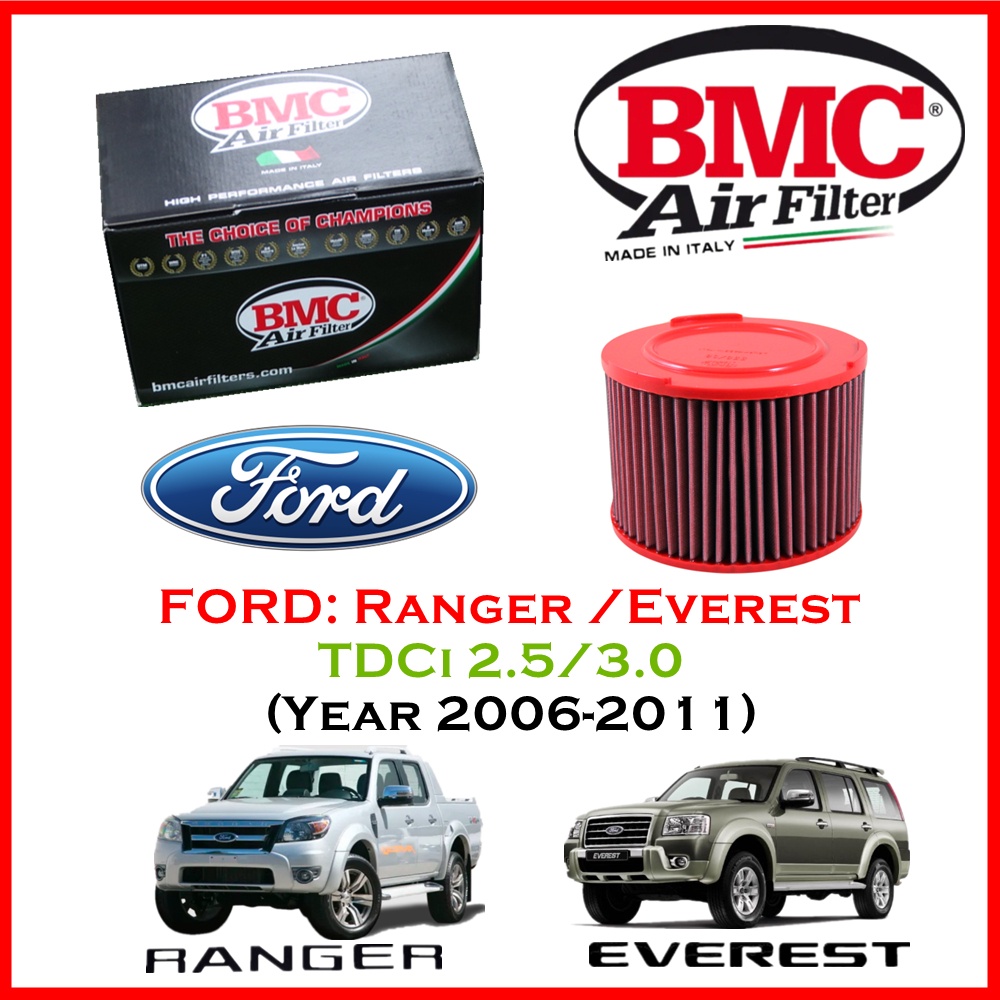 BMC Airfilters® (ITALY)🇮🇹 Performance Air Filters กรองอากาศแต่ง สำหรับ Ford : Ranger / Everest TDCi 2.5/3.0 (2006-2011)