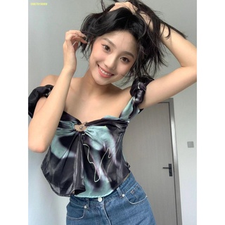 spot 🍭2022 new hot girl cat eye gradient print vest suspender top women