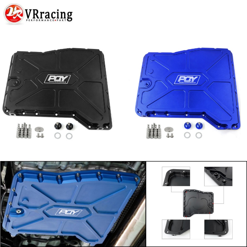VR - CNC Aluminum Engine Oil Pan Billet Finned Transmission Oil Sump Pan Black Blue For 09~18 GTR R3