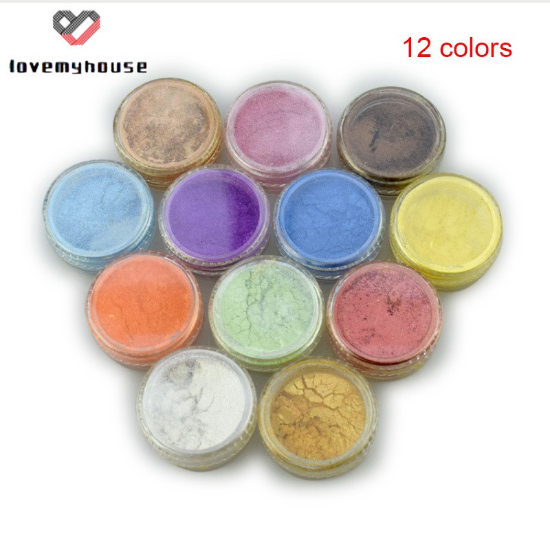 12 Color Mica Pigment Powder for Soap Cosmetics Resin Colorant Dye Nai