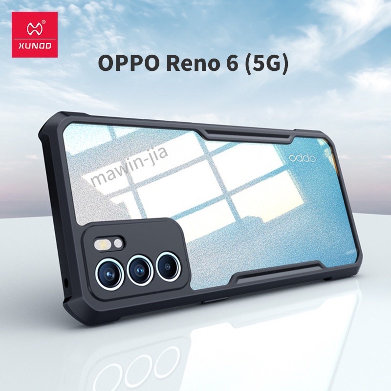 XUNDD เคสโทรศัพท์สำหรับ OPPO Reno6 Pro (5G) โปร่งใส กันกระแทก