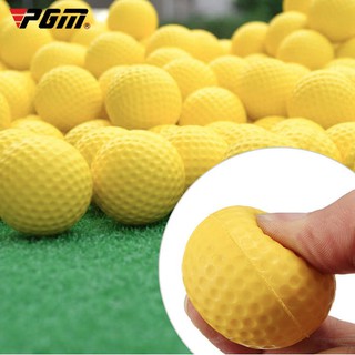 PGM Golf Ball for Practice ลูกกอล์ฟฝึกซ้อมในที่ร่ม Q008 สีเหลือง แบบยาง