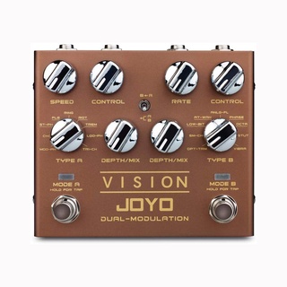 Joyo R-09 แป้นเหยียบเอฟเฟคกีตาร์ แบบสองช่อง รองรับเอฟเฟคสเตอริโอเข้าออก 9 เอฟเฟค True Bypass