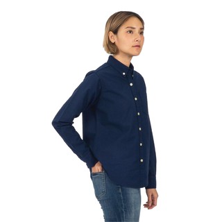 Han&amp;Co.Oxford Shirt Long Sleeve-Dark Blue เสื้อเชิ้ตแขนยาวสีDark Blue(สีน้ำเงินเข้ม) (Women)