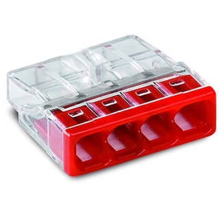 Wago ข้อต่อเชื่อมสายไฟ Splicing Connecter 4ช่อง ของแท้ 100% (แพค 10ชิ้น) [2273-204]