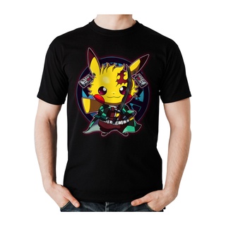 เสื้อยืด ผ้าฝ้าย 100% พิมพ์ลาย Pika Ash As Tanjiro Kamado Demslayer Warrior Kimetsu No Yaiba แฟชั่นสําหรับผู้ชาย