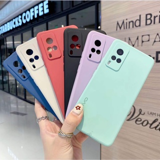 Original Official Silicone Phone Case Vivo Y51 2020 Y31 2021 Y53S Y50 Y30 Y30i 4G Casing Thin Candy Soft Cover