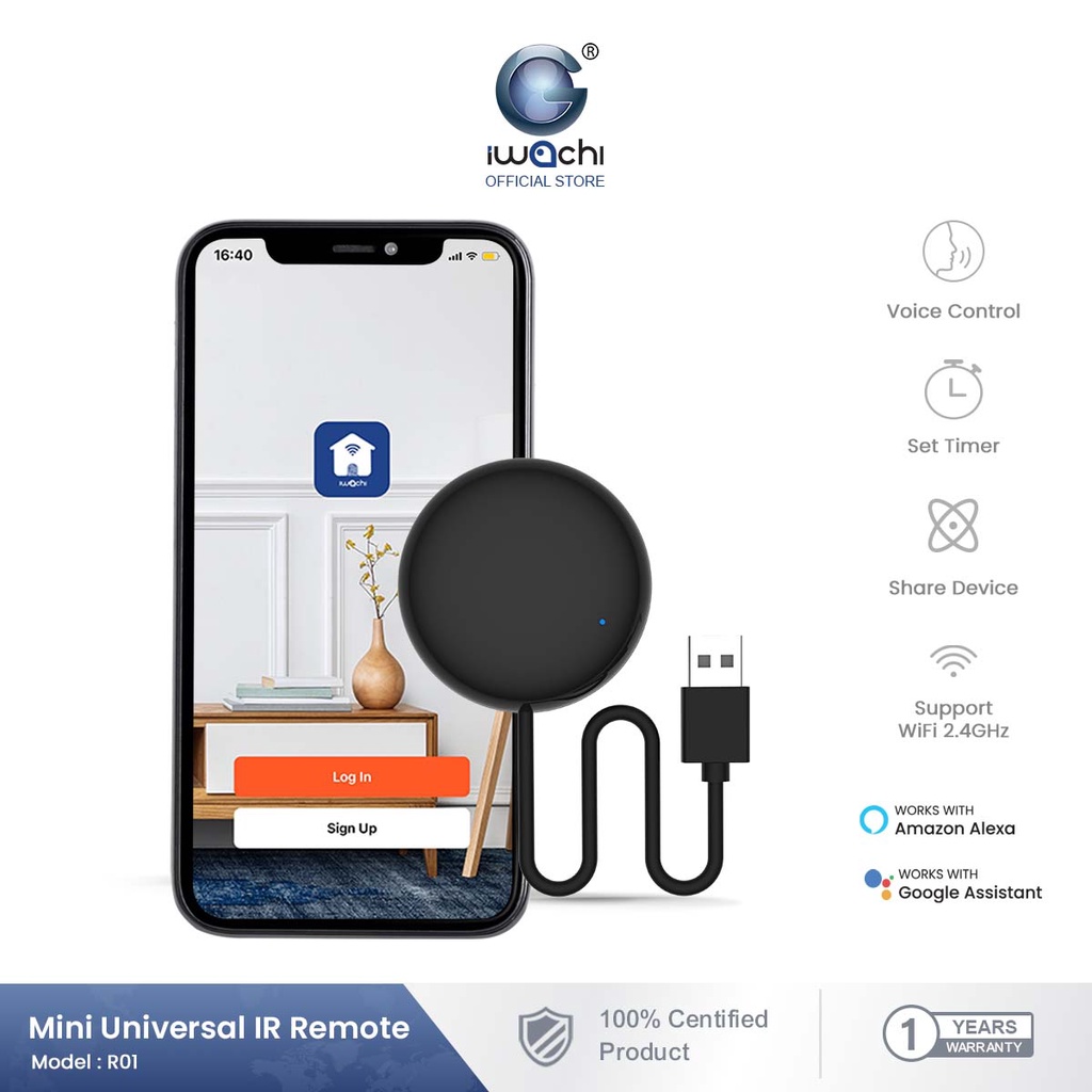 IWACHI สมาร์ทรีโมท Mini Universal IR Remote R01 สามาถควบคุมและสั่งการเครื่องใช้ไฟฟ้าภายในบ้านจากระยะไกล