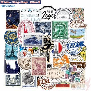 ❉ Retro - Vintage Stamps Series 02 สติ๊กเกอร์ ❉ 50Pcs/Set Mixed Luggage Laptop Skateboard Doodle สติ๊กเกอร์