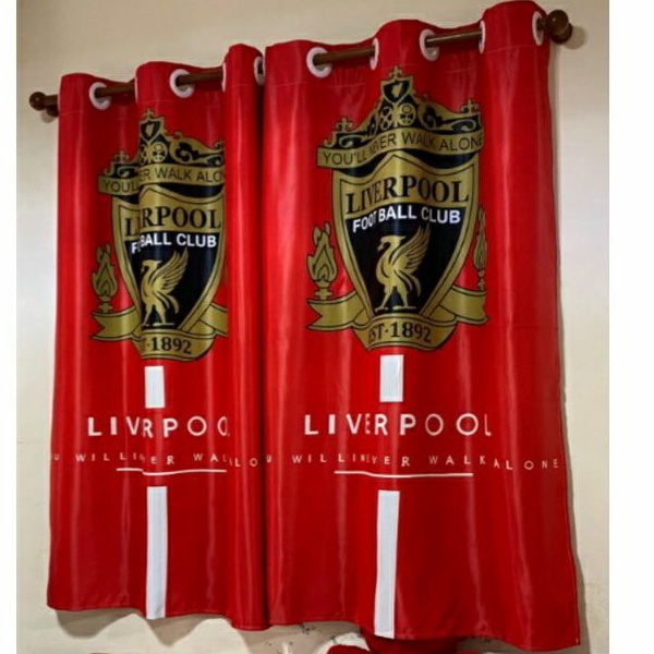 ม่านลิเวอร์พูล⚽️ม่านหน้าต่างกันแสงUV🌎ราคาต่อ 1 ผืน ขนาดต่อผืน100×135Cm.หน้าต่างบานคู่ใช้2ผืนไม่มีราว