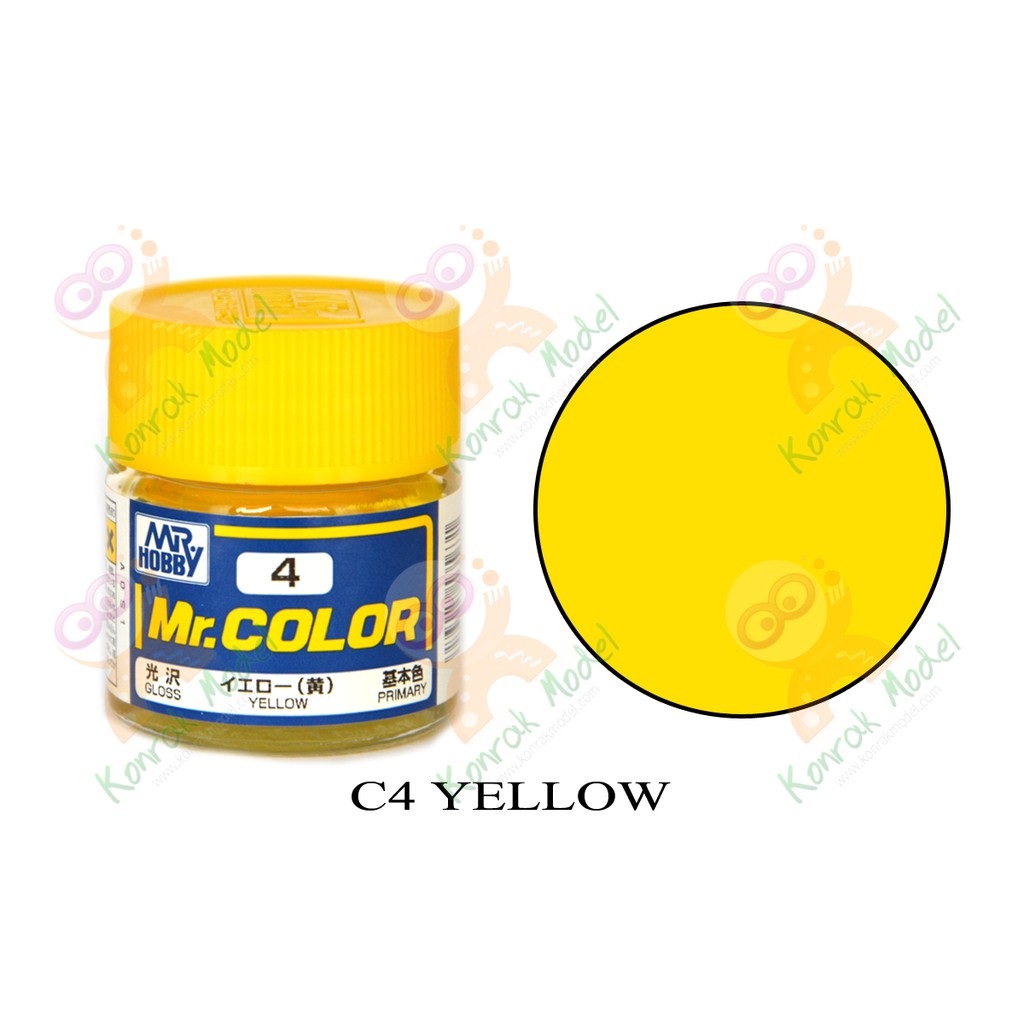 สีสูตรทินเนอร์ Mr.hobby Mr.color C4 Yellow Gloss 10ml