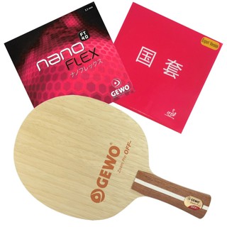 pingpongsport ไม้ปิงปอง GEWO  ZOOM PRO OFF- ด้ามหางปลา + ยางปิงปอง GEWO NANOFLEX FT 40 + ยางปิงปอง TUTTLE BEIJING 4