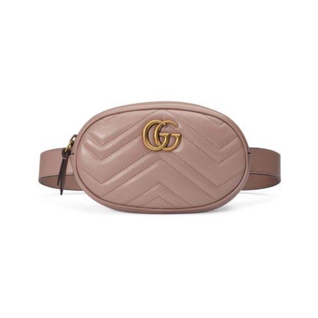 🔥New🔥Gucci GG Marmont Belt Bag Matelasse Dusty Pink คาดอกคาดเอว ของแท้ สีหายาก (ส่งฟรี)