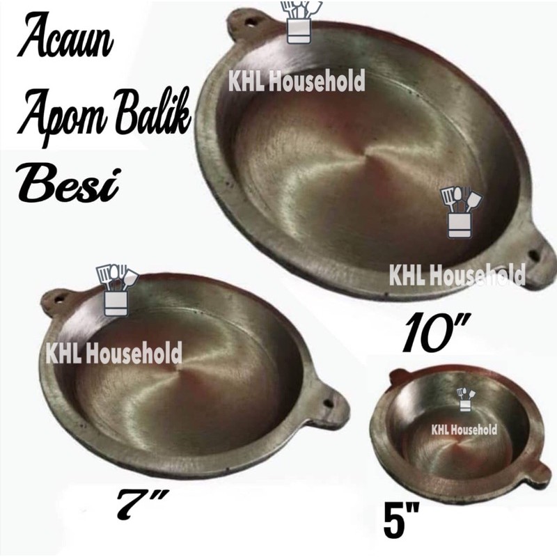 Kuali Apom Balik Besi 7"/10" นิ้ว /Acuan Apam Balik Besi/ Mouldแพนเค้กเหล็ก /Pring kuih Ban/Acuan Ap